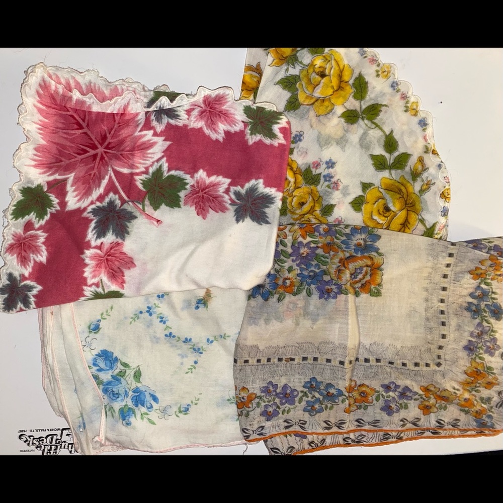 4 Vintage Handkerchiefs